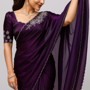 purple satin georgette